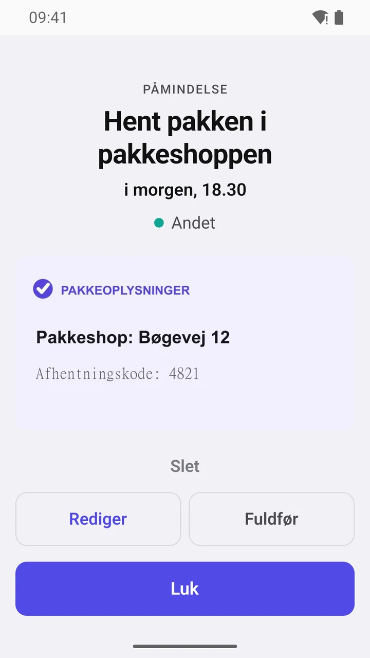 Påmindelseskort