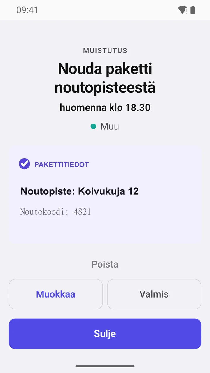 Muistutuskortti