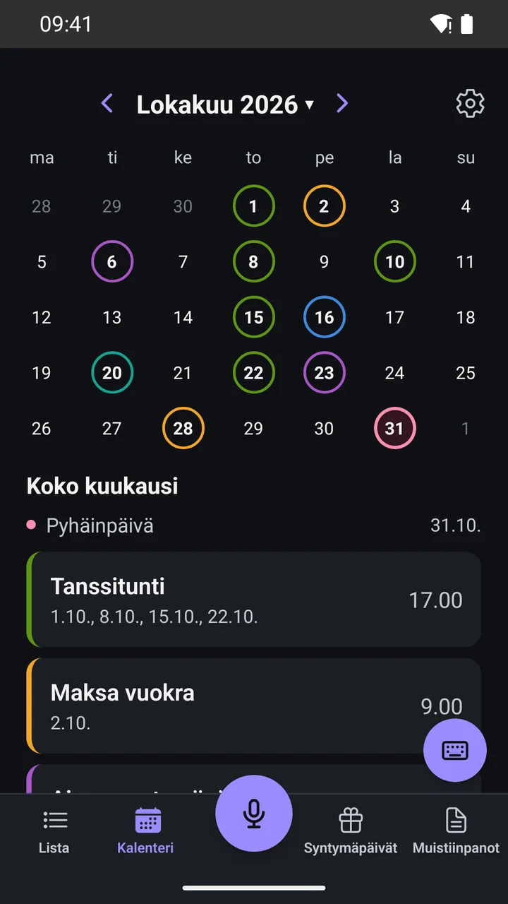 Tumma kalenteri