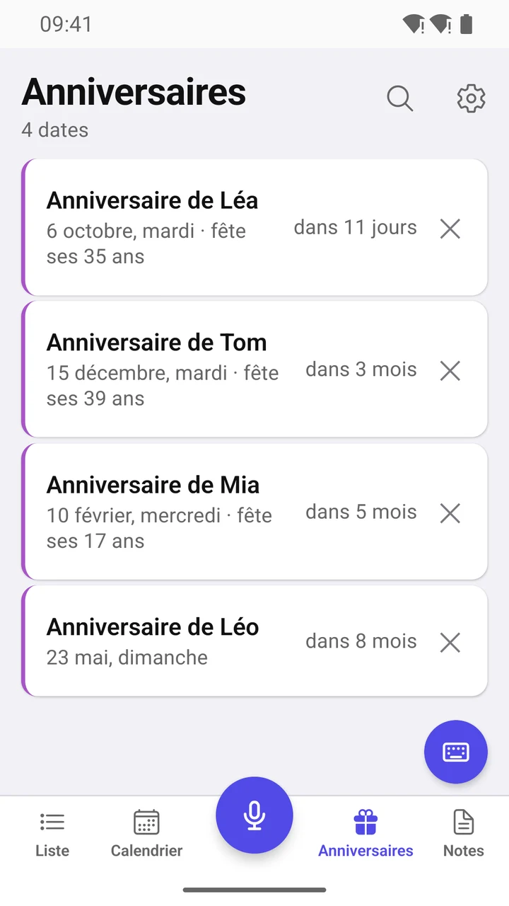 Anniversaires