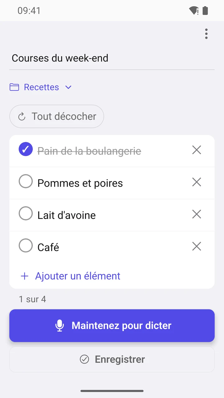 Liste de courses