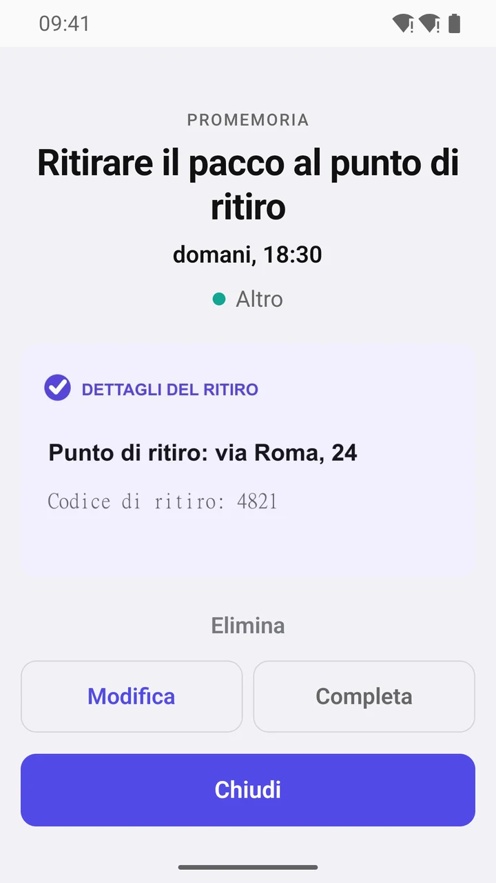 Scheda promemoria