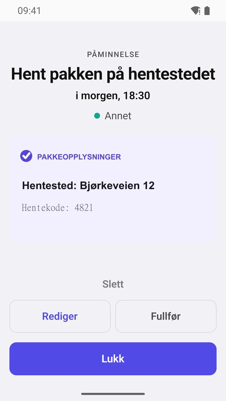 Påminnelseskort