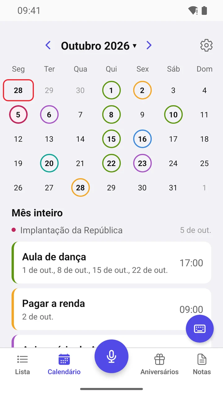 Calendário
