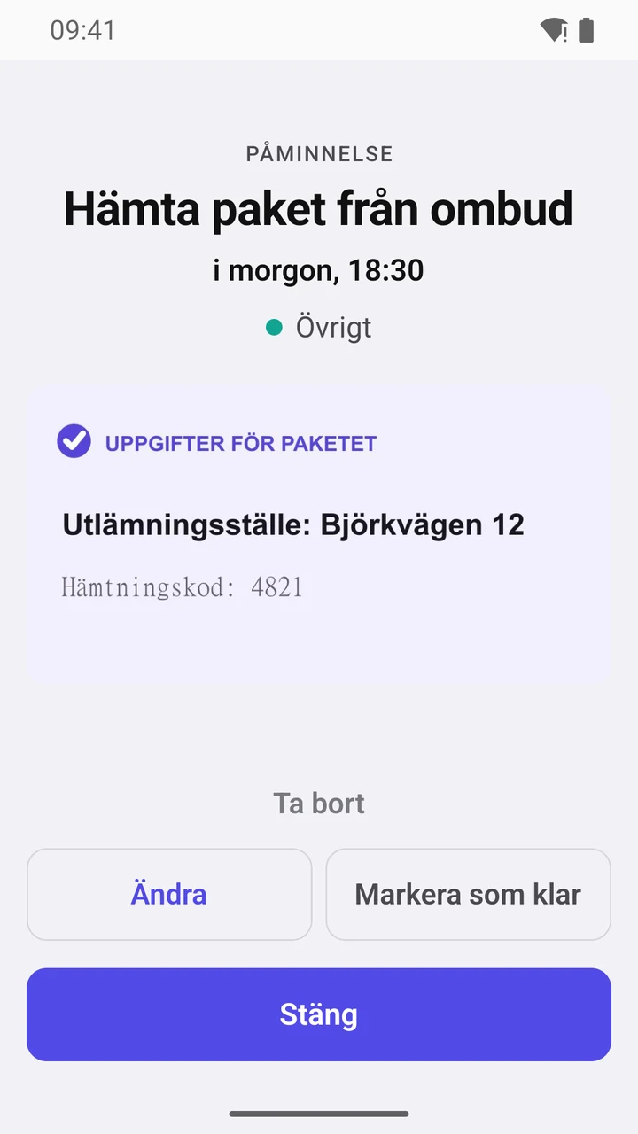 Påminnelsekort